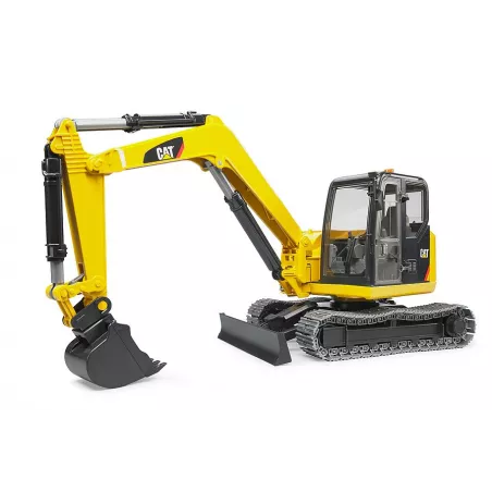 Miniexcavadora de juguete Cat de Bruder escala 1:16 con brazo móvil y cabina giratoria