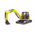 Miniexcavadora de juguete Cat de Bruder escala 1:16 con brazo móvil y cabina giratoria