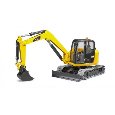 Miniexcavadora de juguete Cat de Bruder escala 1:16 con brazo móvil y cabina giratoria