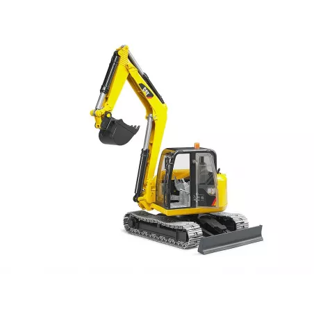 Miniexcavadora de juguete Cat de Bruder escala 1:16 con brazo móvil y cabina giratoria