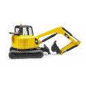 Miniexcavadora de juguete Cat de Bruder escala 1:16 con brazo móvil y cabina giratoria