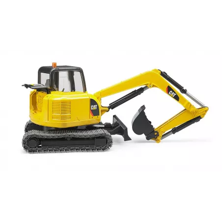 Miniexcavadora de juguete Cat de Bruder escala 1:16 con brazo móvil y cabina giratoria
