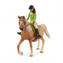 Figura articulada de Sarah y su yegua árabe Mystery de Schleich Horse Club, juguete de hípica.