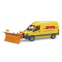 Furgoneta de juguete MB Sprinter DHL a escala 1:16 con figura de repartidor y paquetes Bruder
