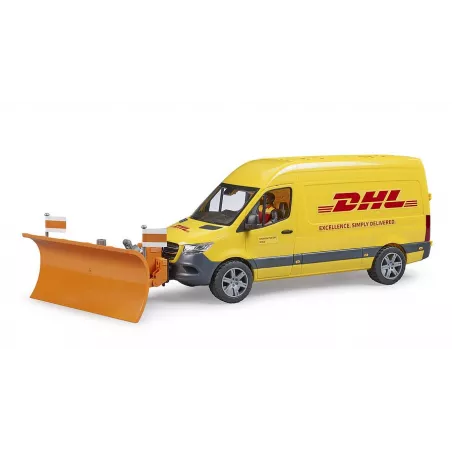Furgoneta de juguete MB Sprinter DHL a escala 1:16 con figura de repartidor y paquetes Bruder
