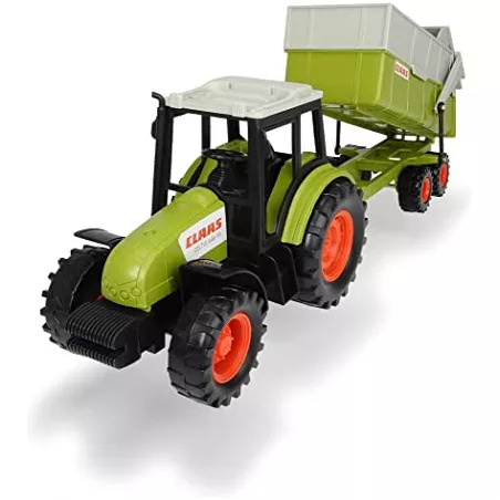 Tractor de juguete Claas de 36 cm con remolque desmontable