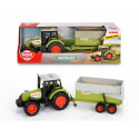 Tractor de juguete Claas de 36 cm con remolque desmontable