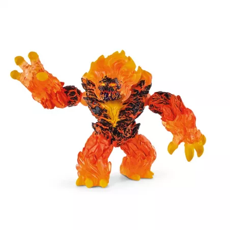 Figura articulada del Demonio de lava de Schleich Eldrador en piedra volcánica con detalles de fuego.