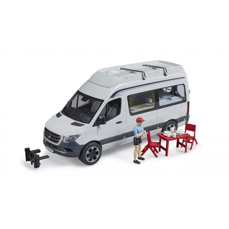 Furgoneta camper de juguete MB Sprinter Bruder a escala 1:16 con figura de conductor