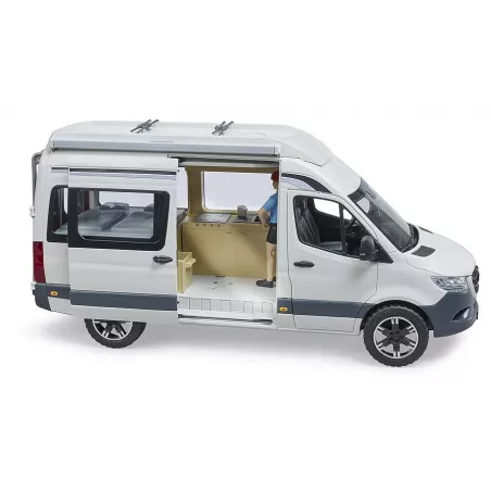 Furgoneta camper de juguete MB Sprinter Bruder a escala 1:16 con figura de conductor