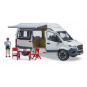Furgoneta camper de juguete MB Sprinter Bruder a escala 1:16 con figura de conductor