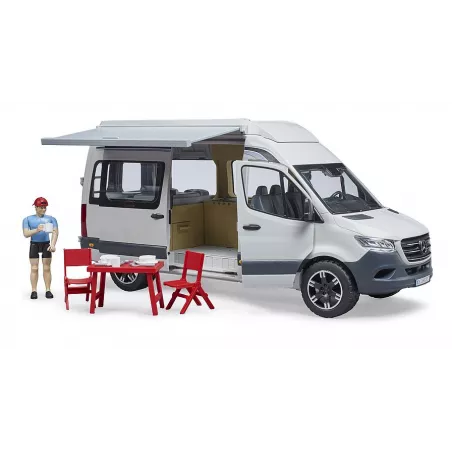 Furgoneta camper de juguete MB Sprinter Bruder a escala 1:16 con figura de conductor