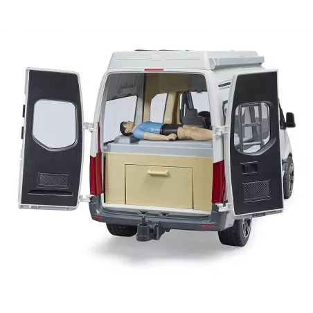Furgoneta camper de juguete MB Sprinter Bruder a escala 1:16 con figura de conductor