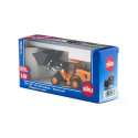 Cargadora de ruedas JCB 457 WLS de juguete en metal y plástico con pala móvil y cargador frontal elevable.