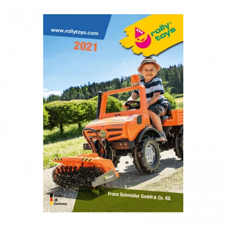 Catálogo Rolly Toys 2021 de tractores de pedales y juguetes de exterior alemanes.