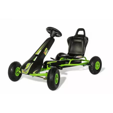 Kart a pedales Ferbedo AR8G con chasis de acero y asiento ajustable para niños de 5 a 11 años.