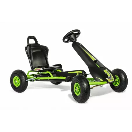 Kart a pedales Ferbedo AR8G con chasis de acero y asiento ajustable para niños de 5 a 11 años.