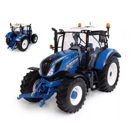 Tractor New Holland T6.180 Heritage Blue Edition a escala 1:32, réplica detallada de metal para coleccionistas.