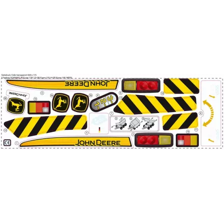 Pegatina oficial John Deere para remolque de juguete Rolly Toys resistente al exterior.