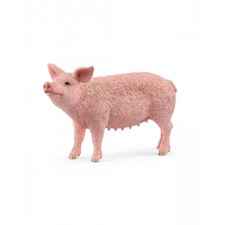 Figura de cerdo de juguete Schleich con diseño realista para granja de juguete