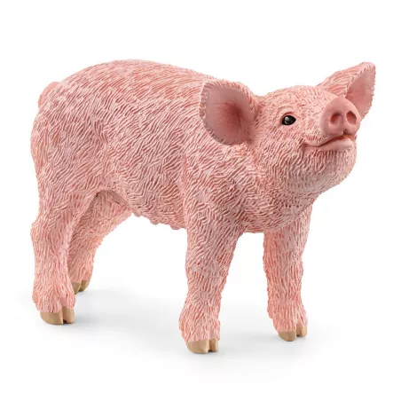 Lechón de juguete Schleich pintado a mano, figura realista y educativa para niños y coleccionistas.