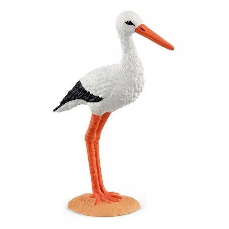 Figura de cigüeña de juguete Schleich pintada a mano de la colección Farm World.