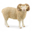 Figura de carnero de juguete Schleich con detalles realistas para colecciones de granja infantiles.