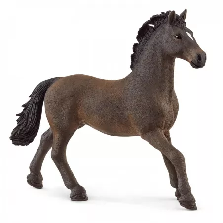 Semental Oldenburgo de Schleich, figura de caballo de juguete detallada para doma clásica y coleccionistas.
