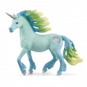 Semental unicornio de algodón de azúcar de Schleich BAYALA con crines trenzadas y colores vibrantes.