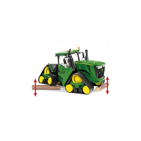 Tractor John Deere 9620RX a escala 1:32 con orugas funcionales y cabina detallada para coleccionistas.
