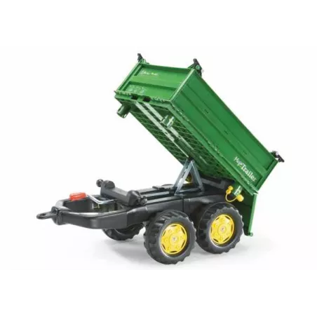 Remolque 2 ejes Verde para tractor a pedales