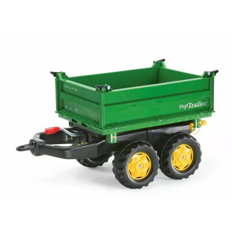 Remolque 2 ejes Verde para tractor a pedales