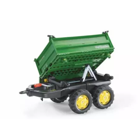 Remolque 2 ejes Verde para tractor a pedales