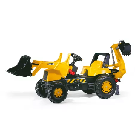 Tractor JCB con pala y retroexcavadora a pedales