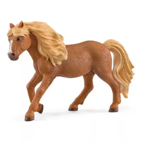 Figura de poni semental islandés de Schleich con detalles realistas para coleccionistas y juego infantil.