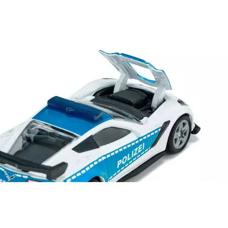 Coche de policía de juguete Chevrolet Corvette ZR1 en miniatura de metal y plástico