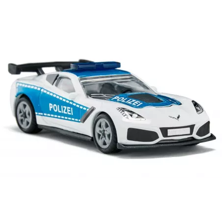Coche de policía de juguete Chevrolet Corvette ZR1 en miniatura de metal y plástico
