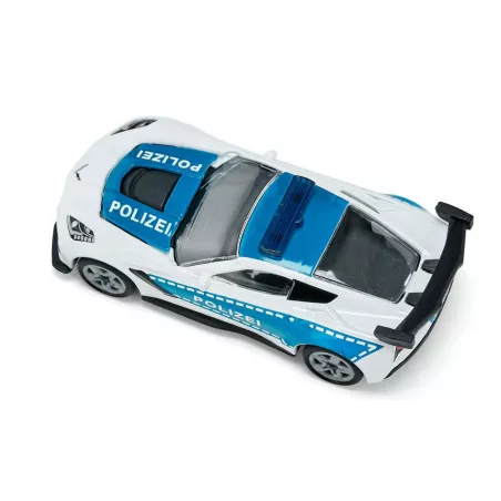 Coche de policía de juguete Chevrolet Corvette ZR1 en miniatura de metal y plástico
