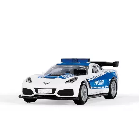 Coche de policía de juguete Chevrolet Corvette ZR1 en miniatura de metal y plástico