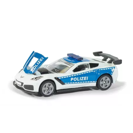 Coche de policía de juguete Chevrolet Corvette ZR1 en miniatura de metal y plástico