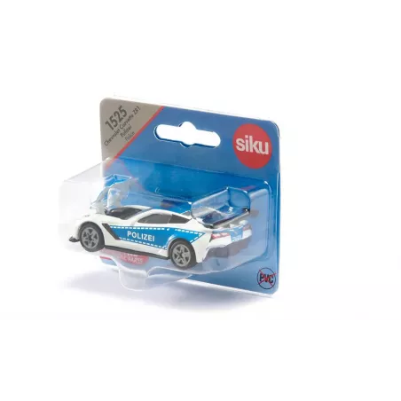 Coche de policía de juguete Chevrolet Corvette ZR1 en miniatura de metal y plástico