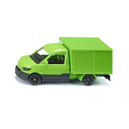 Juguete Streetscooter BIO de reparto a escala 1:50 con puertas abatibles de metal y plástico.