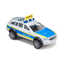 Coche de policía de juguete Mercedes-Benz Clase E Todo Terreno 4x4 a escala 1:50 con puertas abatibles.