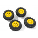 Ruedas neumaticas 2 x 310x95, 2 x 325x110 amarillas