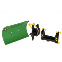 Pala quitanieves verde RollySnow Master ajustable para tractor de pedales de juguete.