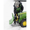 Pala quitanieves verde RollySnow Master ajustable para tractor de pedales de juguete.