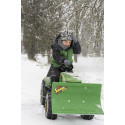 Pala quitanieves verde RollySnow Master ajustable para tractor de pedales de juguete.