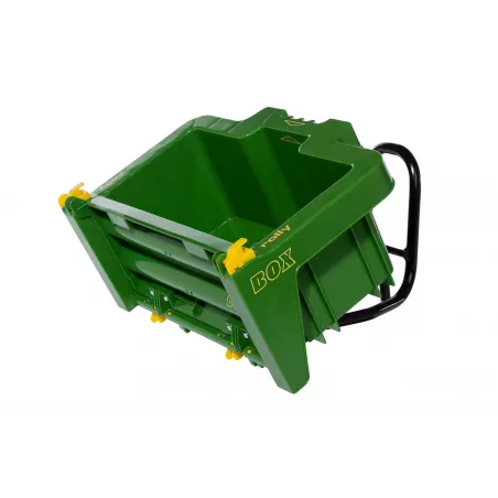 Remolque de juguete rollyBox para tractores de pedal infantiles, apto para niños de 3 a 10 años.