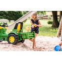 Remolque de juguete rollyBox para tractores de pedal infantiles, apto para niños de 3 a 10 años.