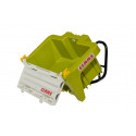 Remolque de juguete rollyBox Claas verde con bandeja basculante para tractor de pedales Rolly Toys.
